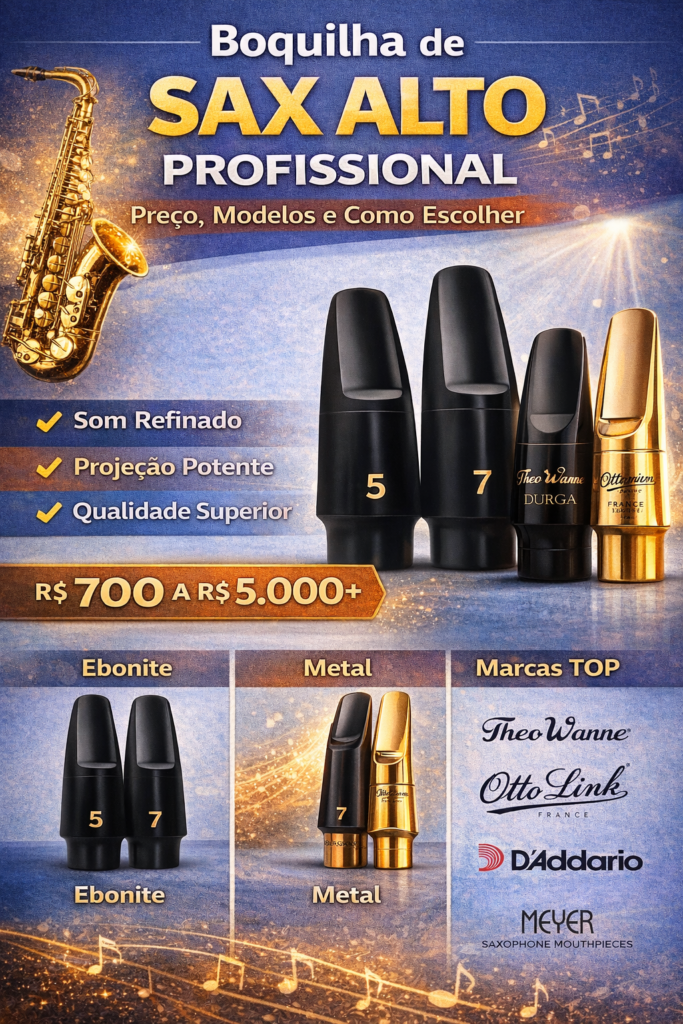 Boquilha de Sax Alto Profissional