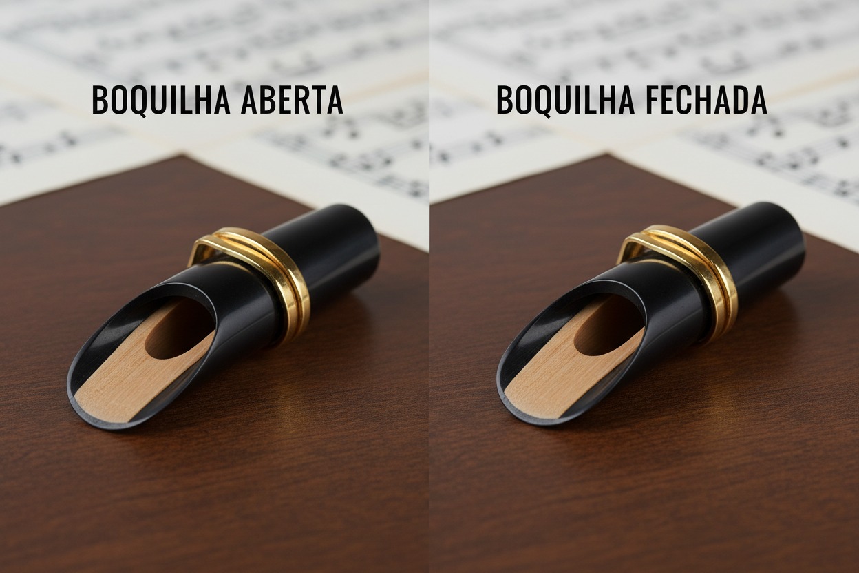 boquilha aberta ou fechada para sax soprano